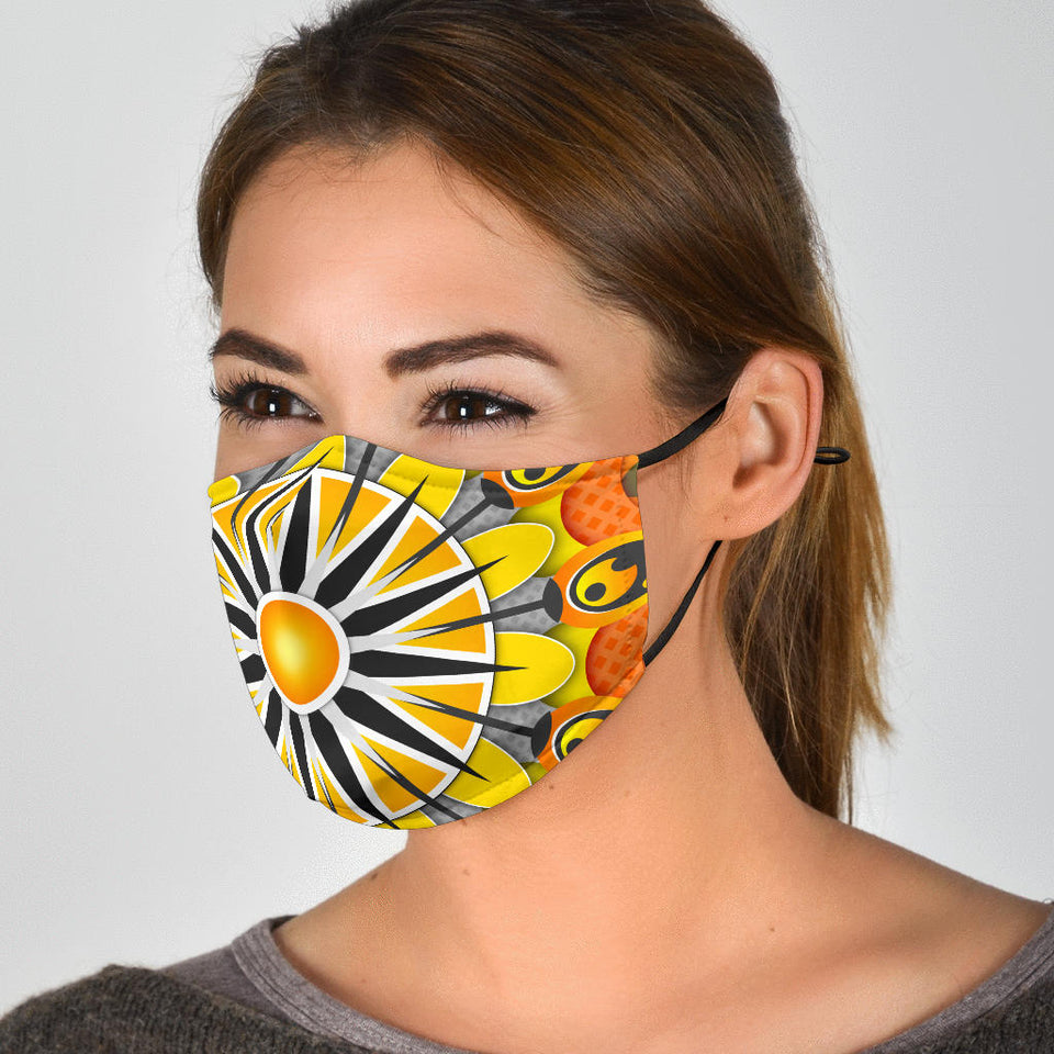 Orange Mandala Face Mask