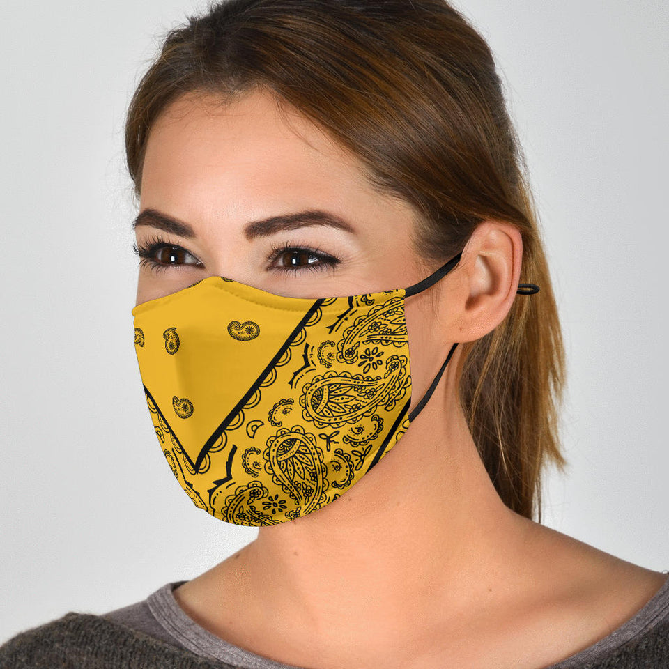Gold Bandana Face Mask