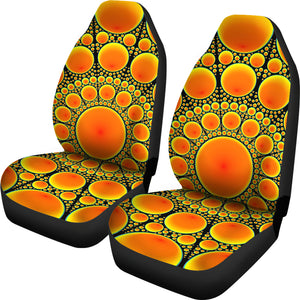 Neon Orange Sun Car Seat Covers