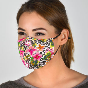 Leopard Flowers Face Mask