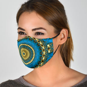 Aqua Gold Mandala Face Mask