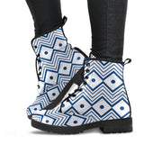 Blue Tribal Geometric Boots