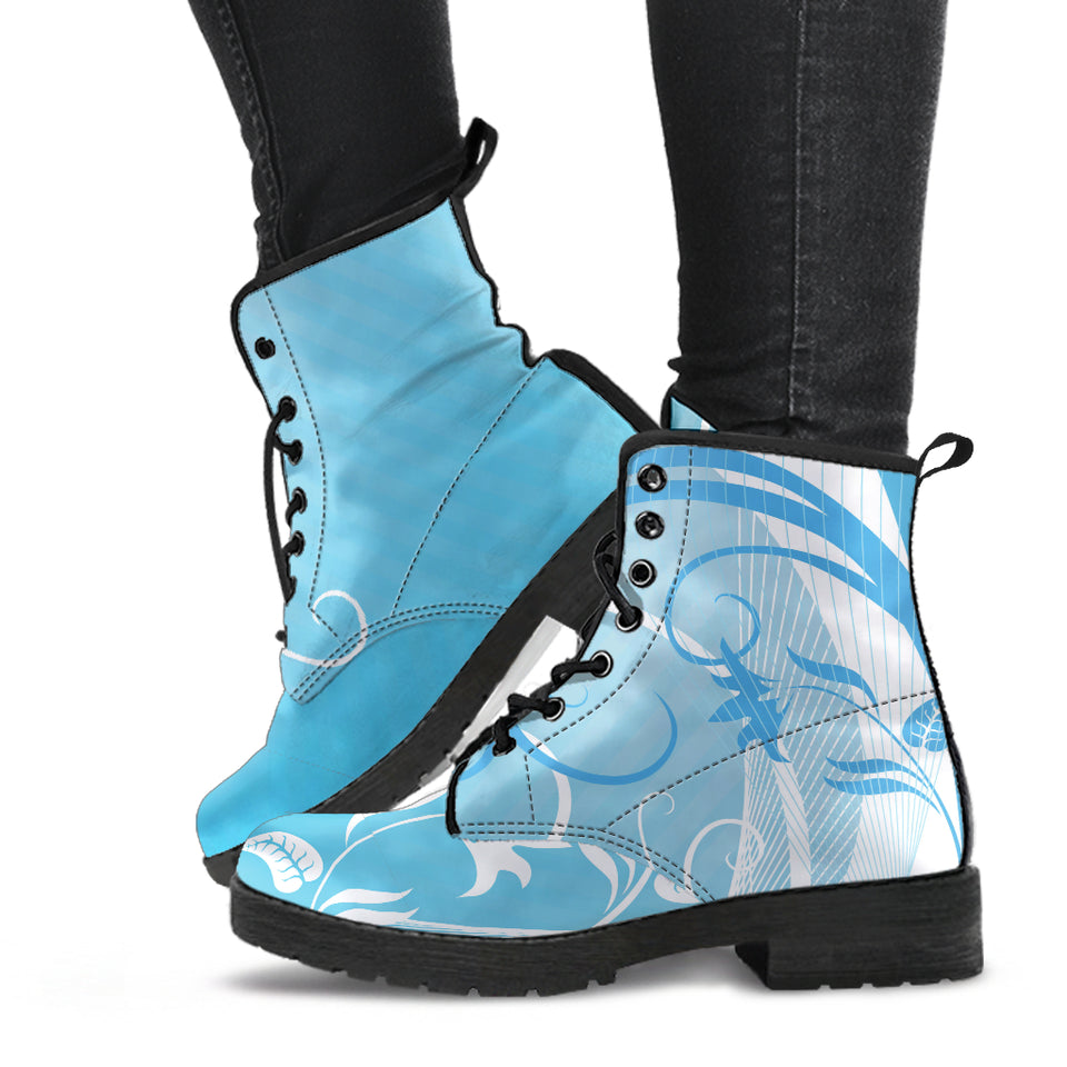 Blue Spring Floral Boots