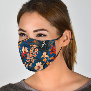 Blue Floral Face Mask