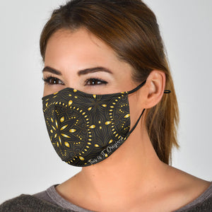 Black Gold Mandala Face Mask