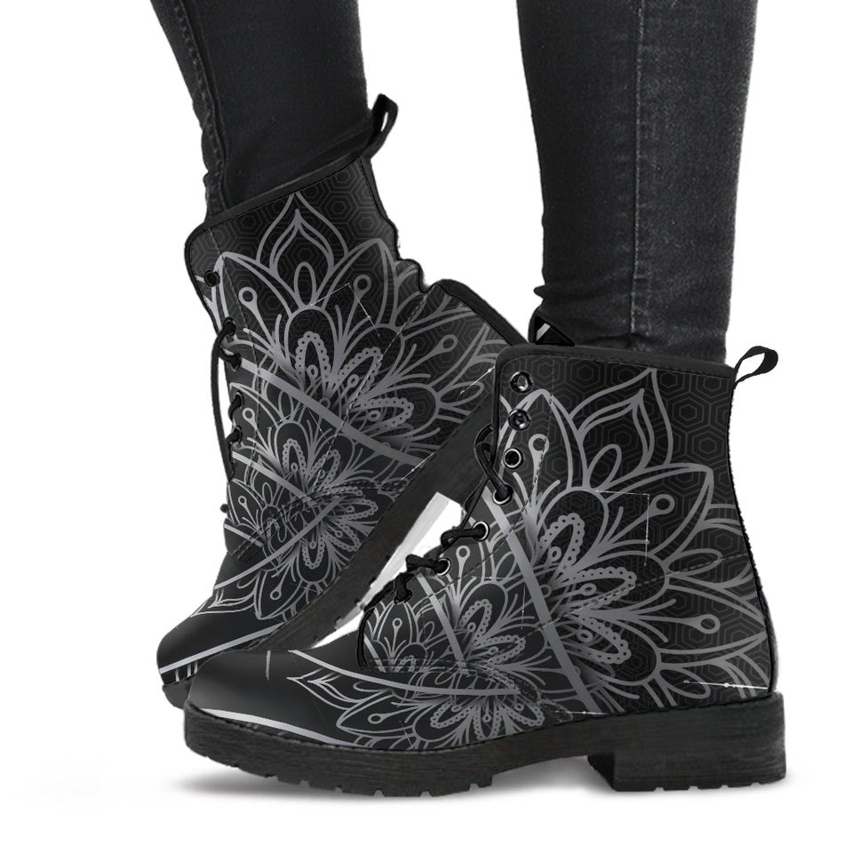Black Elegant Mandala Boots