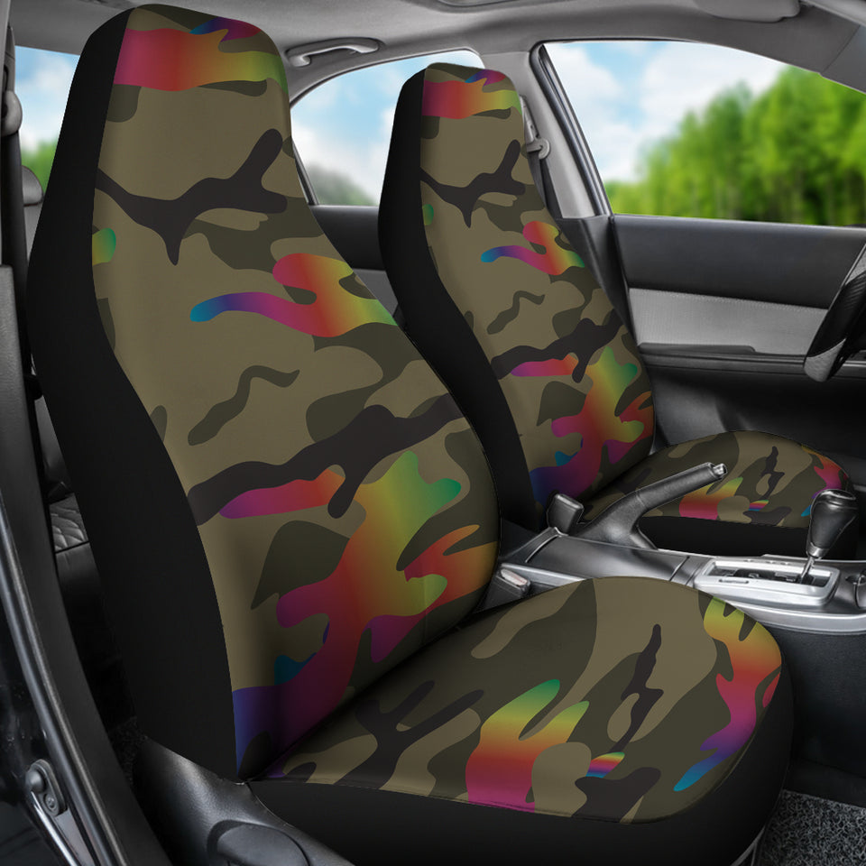 Rainbow Camo Car Seat Covers