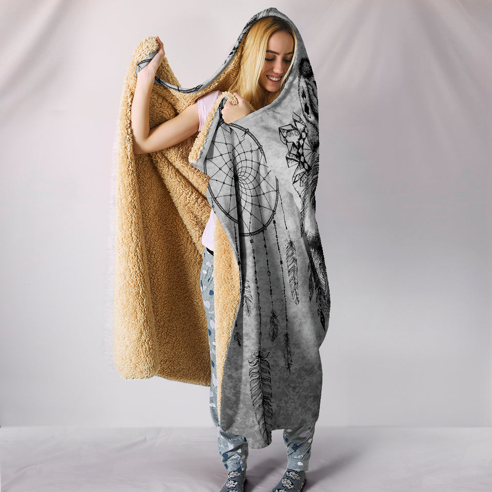 Boho Wolf Hooded Blanket
