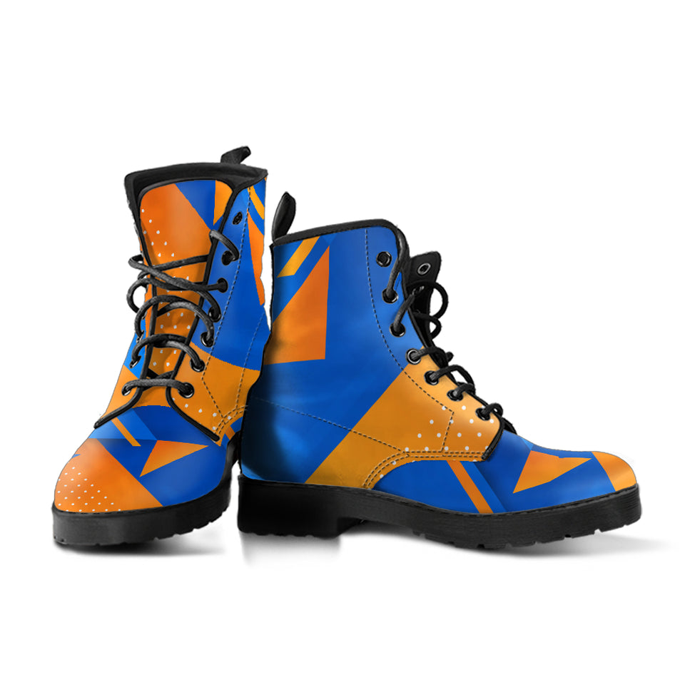Abstract Geometric Blue Boots
