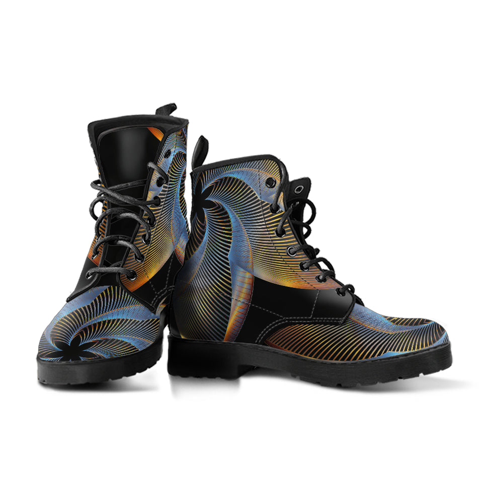 Metallic Mandala Leather Boots