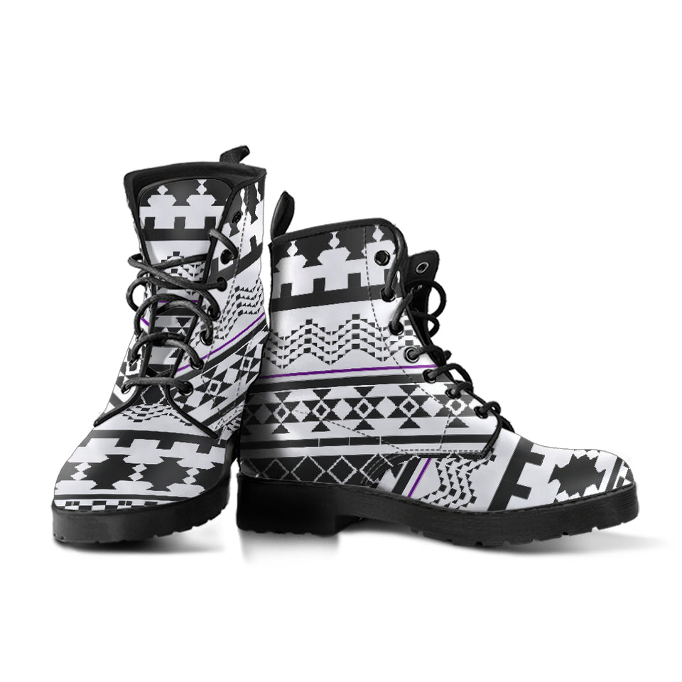 Black White Tribal Boots