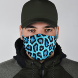 Blue Leopard Print Face Mask