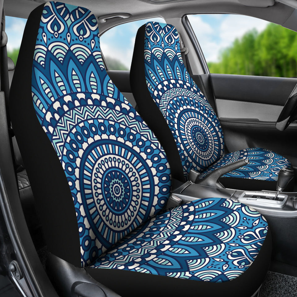 Blue Boho Mandala Car Seat Covers