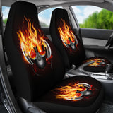 Flame Skull Car Seat Covers