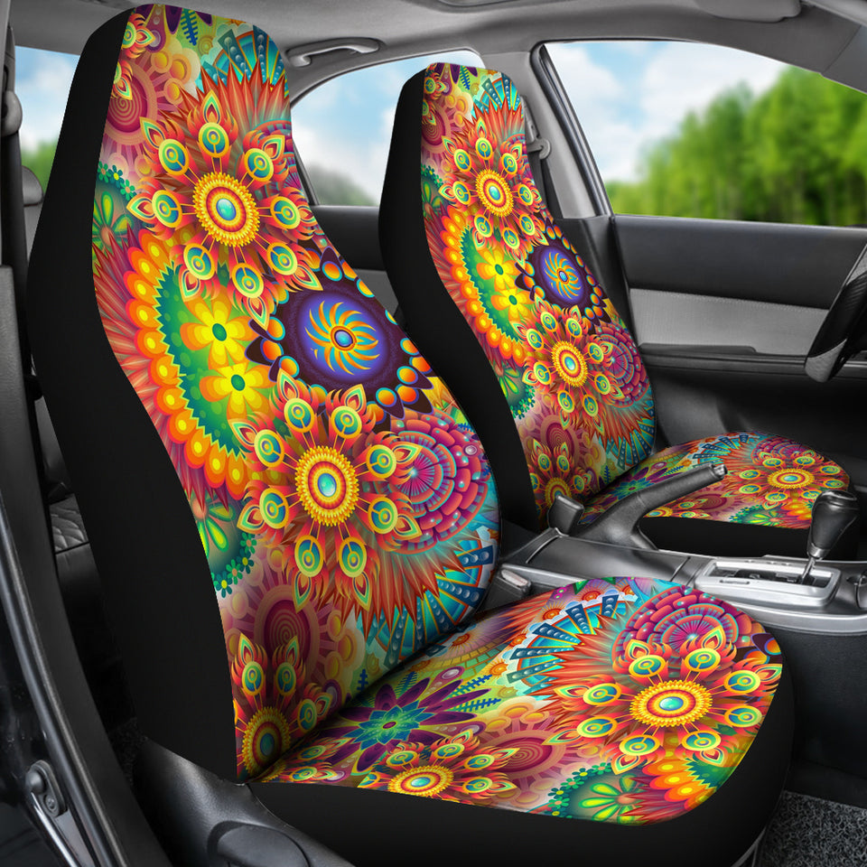 Psychedelic Floral Car Seat Covers
