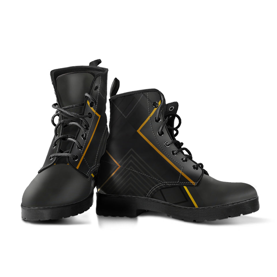 Black Geometric X Boots