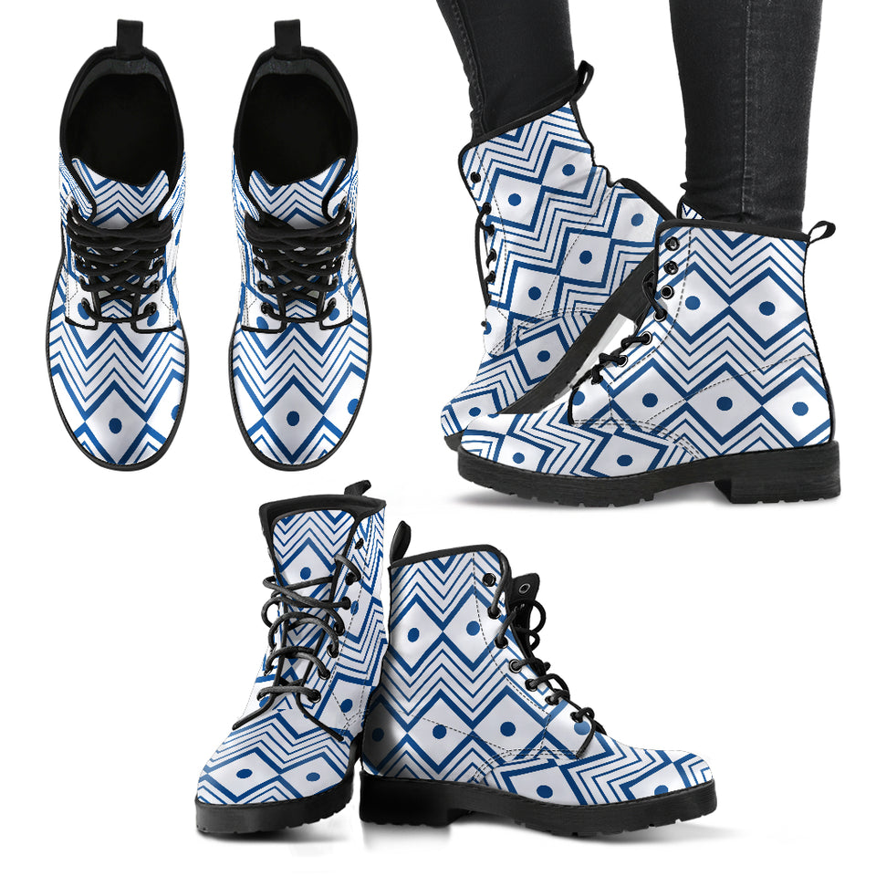 Blue Tribal Geometric Boots