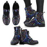Blue Psychedelic Mandala Leather Boots