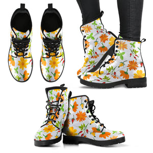 Orange Floral Boots