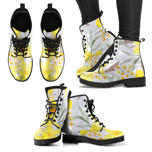 Yellow Floral Boots