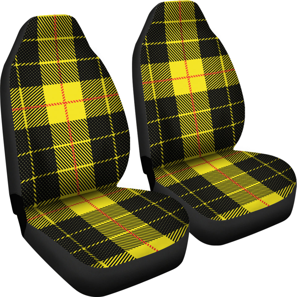 Yellow Plaid Car Seat Covers