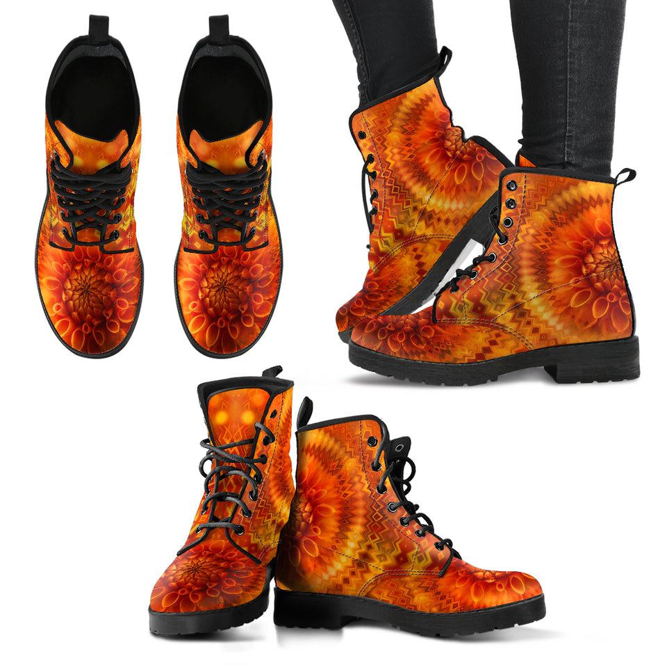 Orange Dahlia Boots