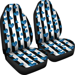 Blue Hearts Car Seat Covers