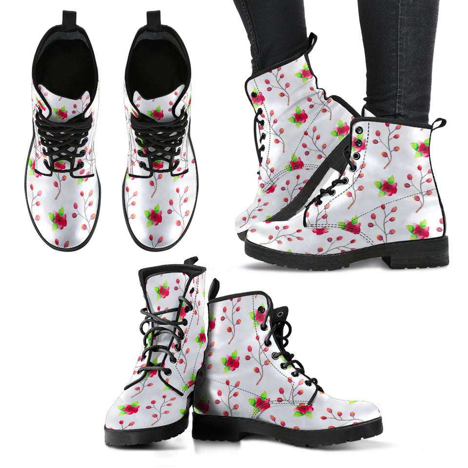 Red Floral Boots
