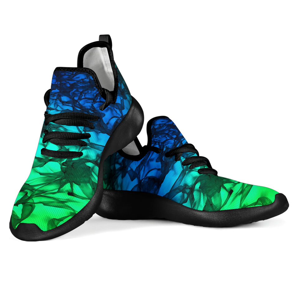Abstract Green Blue Sneakers