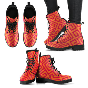 Orange Tribal Boots