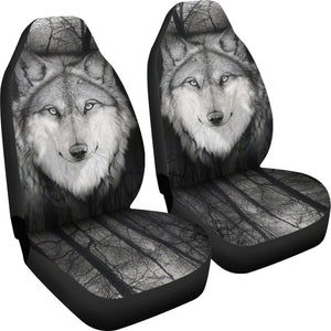 Gray Wolf Car Seat Covers
