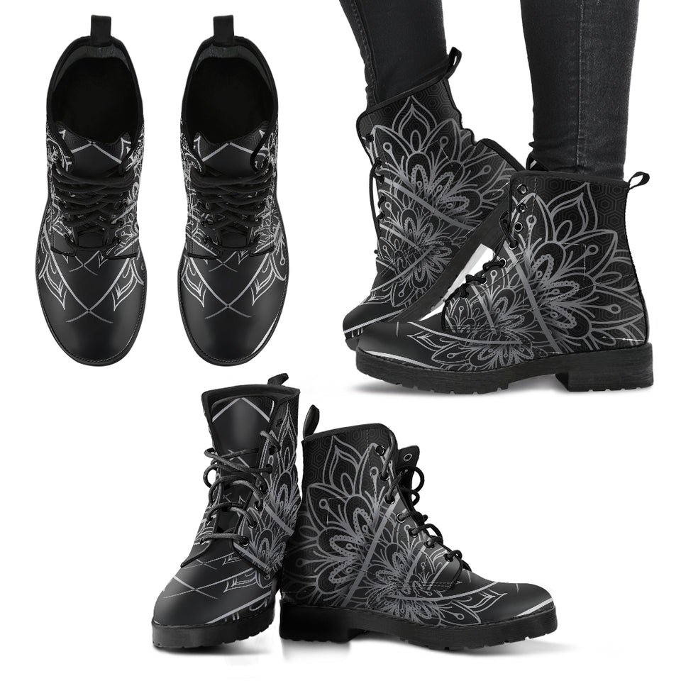 Black Elegant Mandala Boots