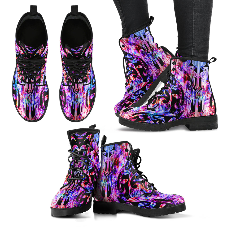 Violet UV Leather Boots