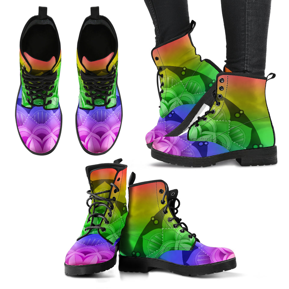 Rainbow Lotus Mandala Boots