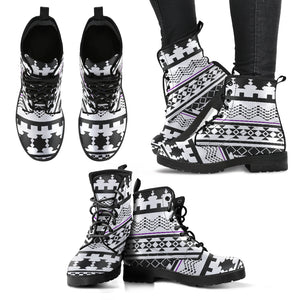 Black White Tribal Boots