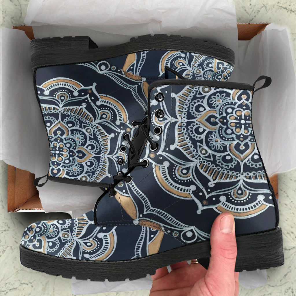 Sacred Mandala Leather Boots