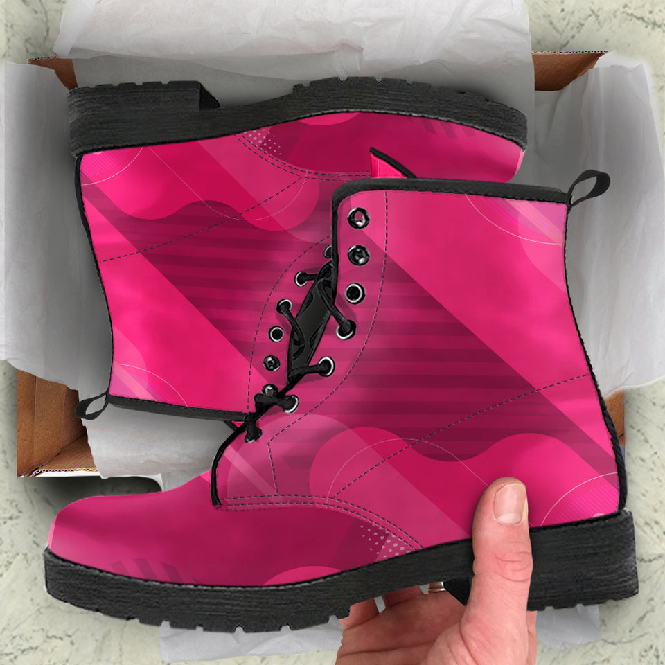 Pink Geometrical Abstract Boots