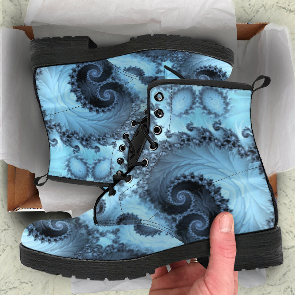 Fractal Blue Boots