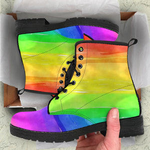 Rainbow Colored Leather Boots