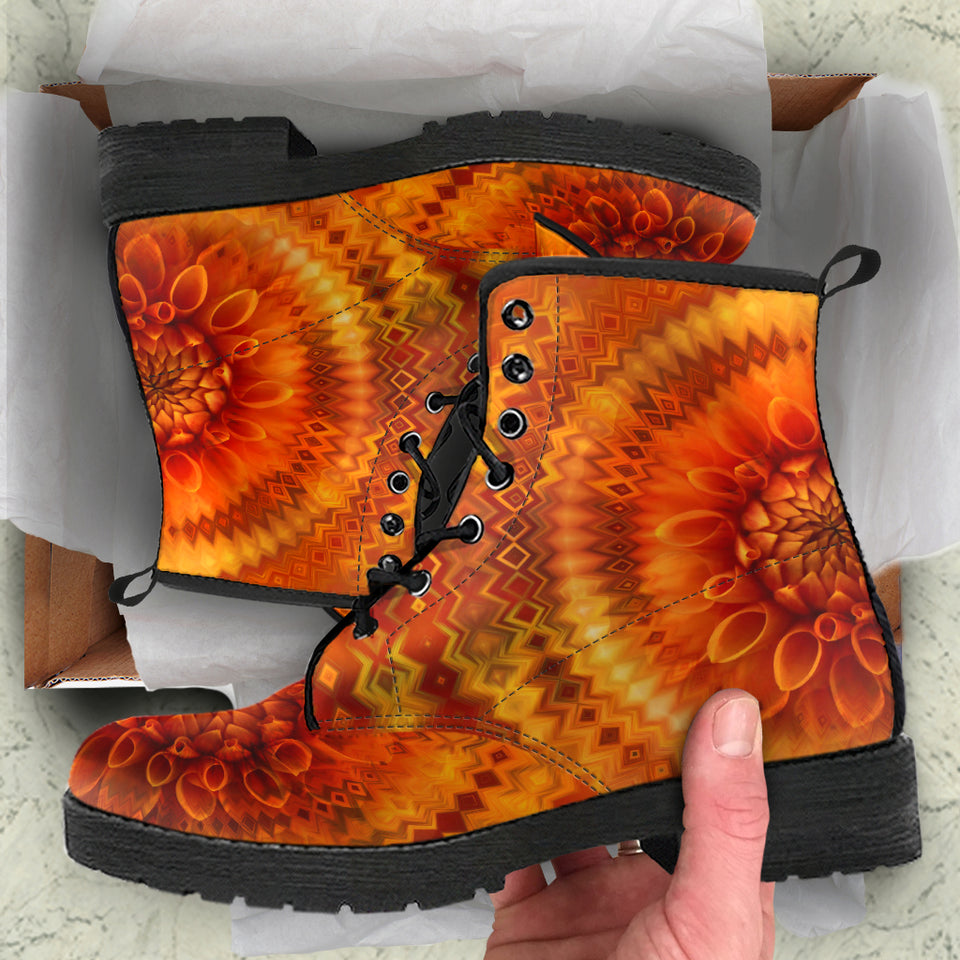 Orange Dahlia Boots