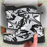 Black & White Floral Boots