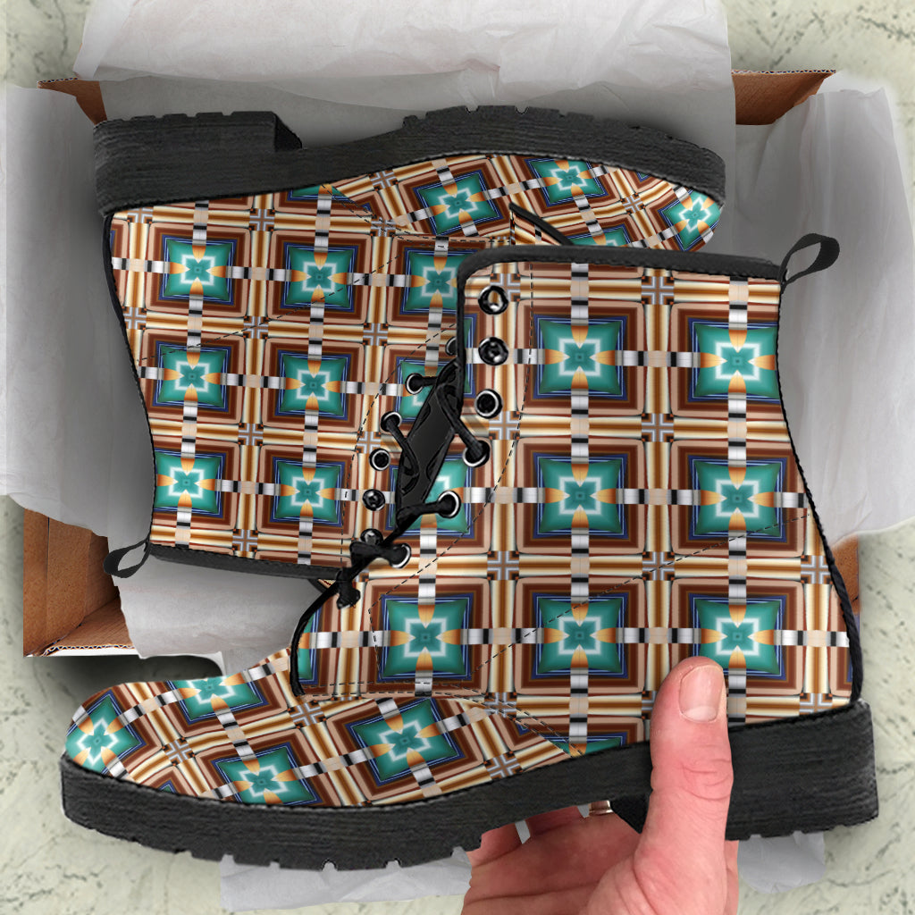 Plaid Pattern Boots