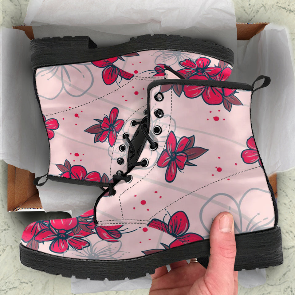 Plum Blossom Floral Boots