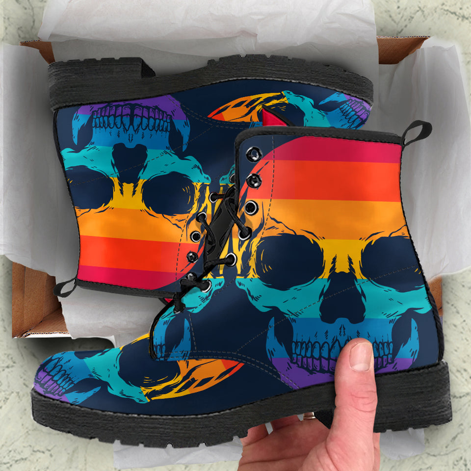 Rainbow Skull Boots