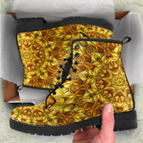 Golden Mandala Leather Boots