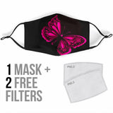 Pink Butterfly Face Mask