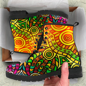 Rainbow Candy Mandala Boots