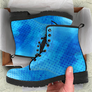 Blue Dotted Boots