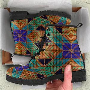 Mosaic Pattern 2 Leather Boots