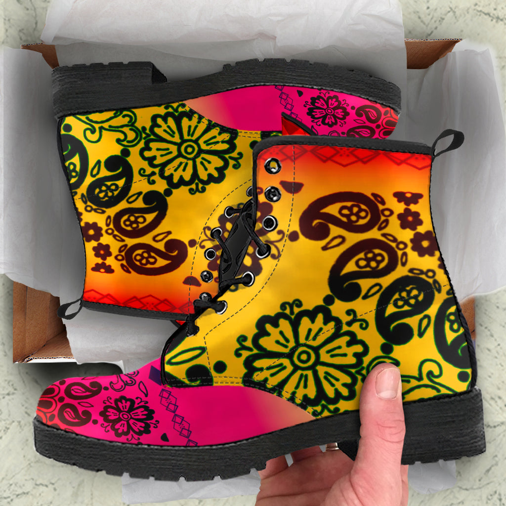 Rustic Floral Mandala Boots